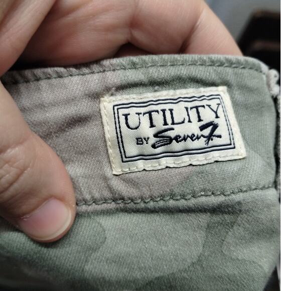 Seven7 Women's Plus Size 18 Green Camo Cotton Modal Blend Utility Skirt - Picture 4 of 6